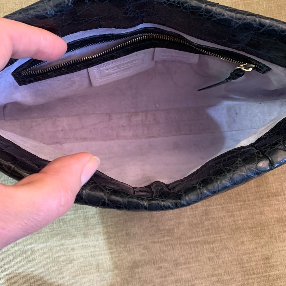 Nancy Gonzalez Black Embossed Leather Clutch - Picture 11 of 15